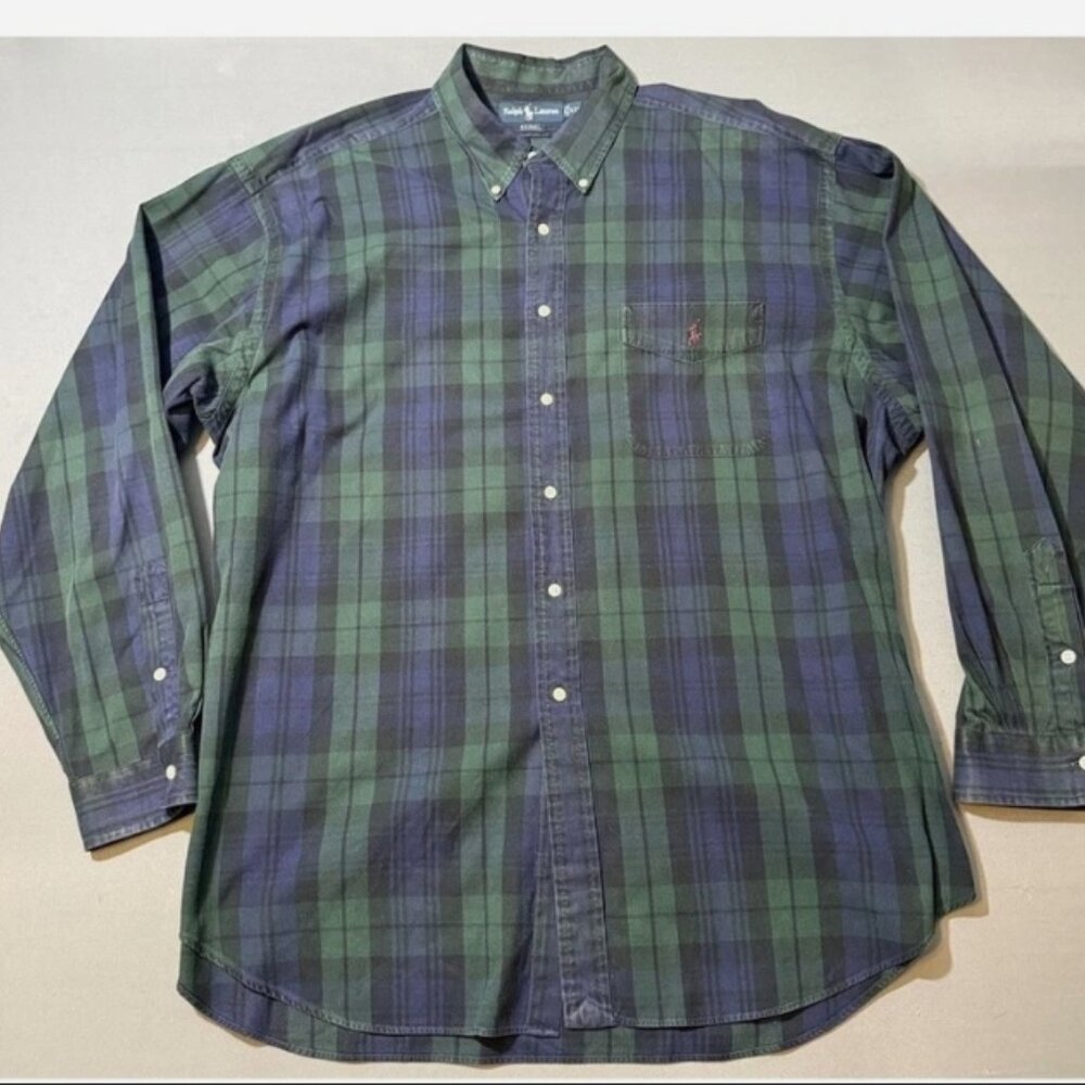 Ralph Lauren Tartan Plaid Shirt Button Down XXL